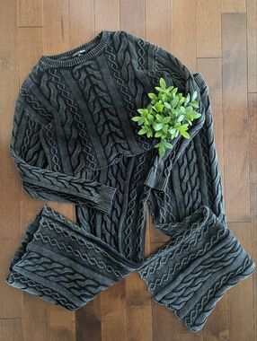 FASHION NOVA INEZA CABLE KNIT SWEATER & PANTS SET